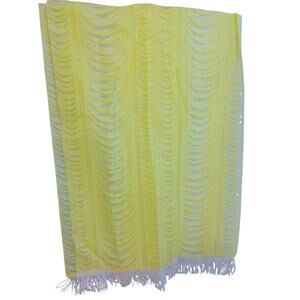 Vintage Ex Cell 3 Way Cafe Austrian Style Yellow Fringe Curtains Set of 3 READ